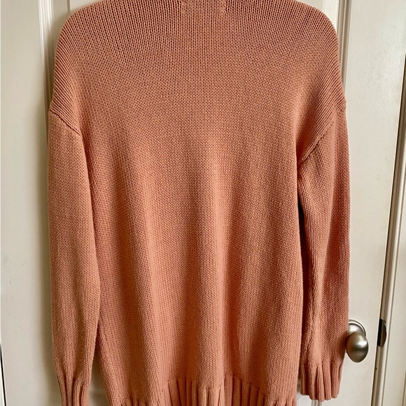 LOFT long cardigan with front pockets. Spring peachy shade. Size-Small - Picture 3 of 6